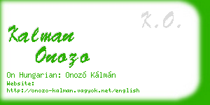kalman onozo business card